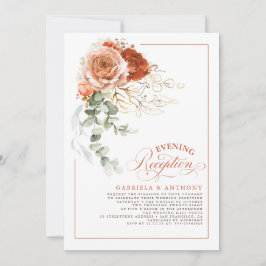 Terracotta Burnt Orange Flowers Brölloprecept Inbjudningar