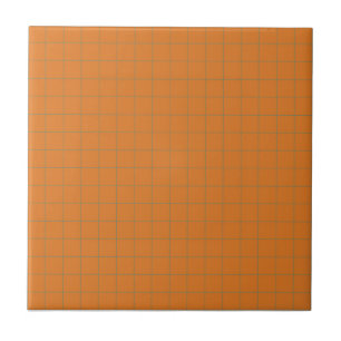 Terracotta Burnt Orange & Grönt Checkated Mönster Kakelplatta