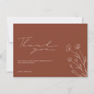 Terracotta Burnt Orange Ivory Beige Baby Shower Tack Kort