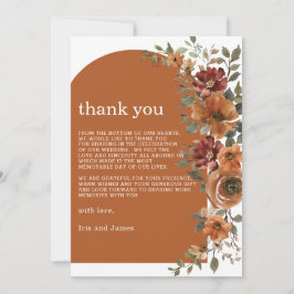 Terracotta Burnt Orange Rust Blommigt Fall Wedding Tack Kort