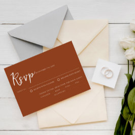 Terracotta Burnt Orange Script Meal Choice Bröllop OSA Kort