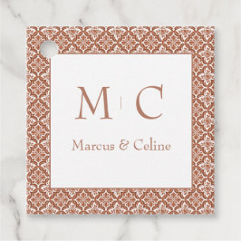 Terracotta Burnt Orange Tuscan Villa Bröllop Gåvor Etiketter