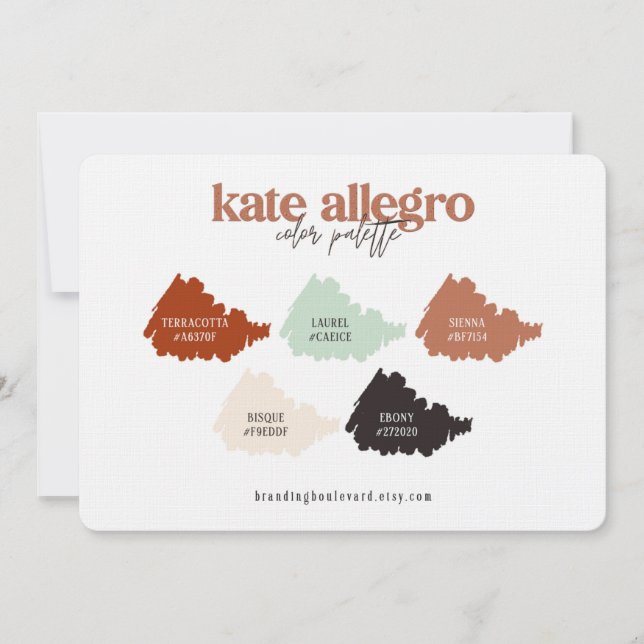 Terracotta Burnt Sienna & Beige Färg Palette Card (Framsida)