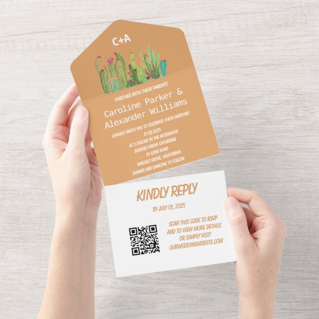 Terracotta Cactus Desert Arizona OSA QR (Tearaway)