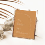 Terracotta Calligraphy Namnteckning Drinks Bord Si<br><div class="desc">Designad att samordna med för "Arches Minimalist" bröllopsinbjudan. Om du vill ändra information klickar du på Information. Om du vill flytta texten eller ändra storlek, teckensnitt eller färg klickar du på Redigera med Design Verktyg. Visa samlingslänken på den här sidan om du vill se alla matchande objekt i den här...</div>