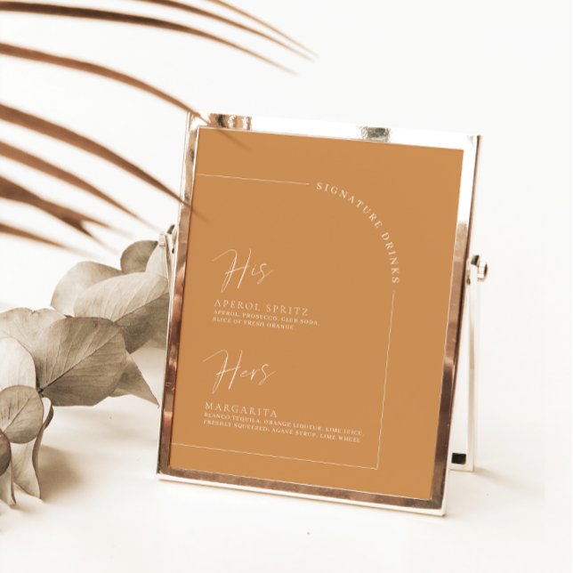 Terracotta Calligraphy Namnteckning Drinks Bord Si (Skapare uppladdad)