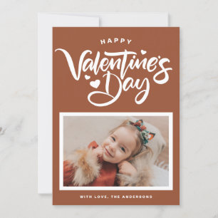 Terracotta Calligraphy Photo Valentine Day Julkort