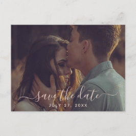 Terracotta Calligraphy Save Save Date Bröllop Vykort