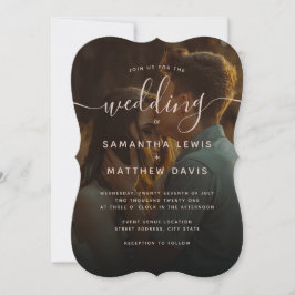 Terracotta Calligraphy Script Bohemian Bröllop Inbjudningar