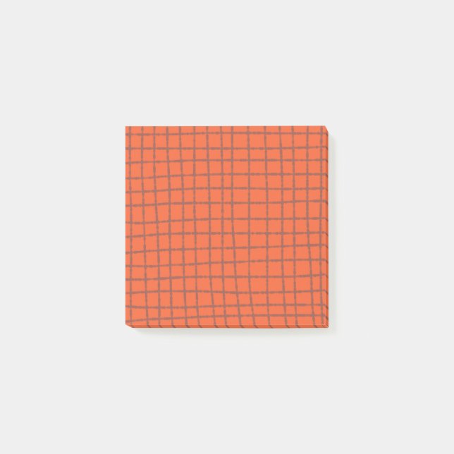 Terracotta Check Snyggt och praxis i Mönster Post-it Block (Framsida)