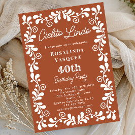 Terracotta Cielito Lindo Mexican 40:e födelsedagen Inbjudningar