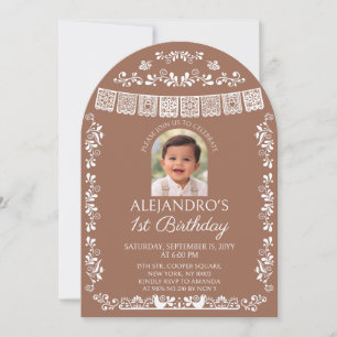 Terracotta Cielito Lindo Pojkens 1-års födelsedags Inbjudningar