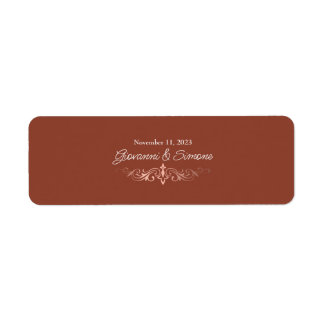 Terracotta Cigar Band Faux Ro Guld-etiketter Returadress Etikett