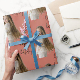 Terracotta Clay & Anpassningsbar Birthday text och Presentpapper