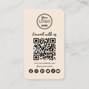 Terracotta Connect with US Social Media QR-kod Visitkort