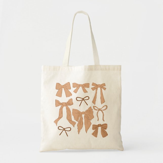 Terracotta Coquette Girly Bows Tygkasse (Framsidan)