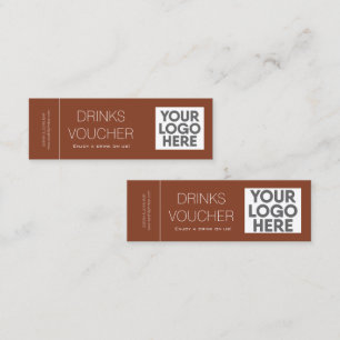 Terracotta Corporate Drink Voucher Logotyp Card Mini Visitkort