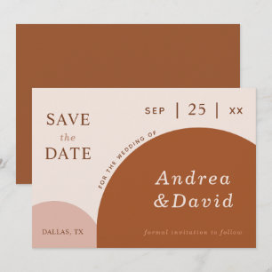 Terracotta & Cream Abstrakt Boho Geometric Arches Spara Datumet