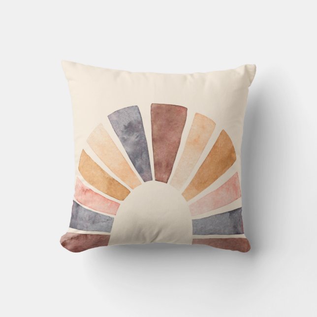 Terracotta Cream Boho Rainbow Kudde (Framsida)