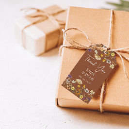 Terracotta & Cream Wildblomma Boho Bröllop Presentetikett