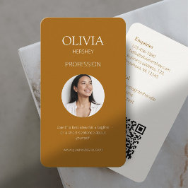 Terracotta & Creamy Ivory Photo Social QR-kod Visitkort