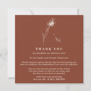 Terracotta Dandelion Boho Indie - tack Inbjudningar