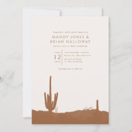 Terracotta Desert Cactus Wedding Inbjudningar