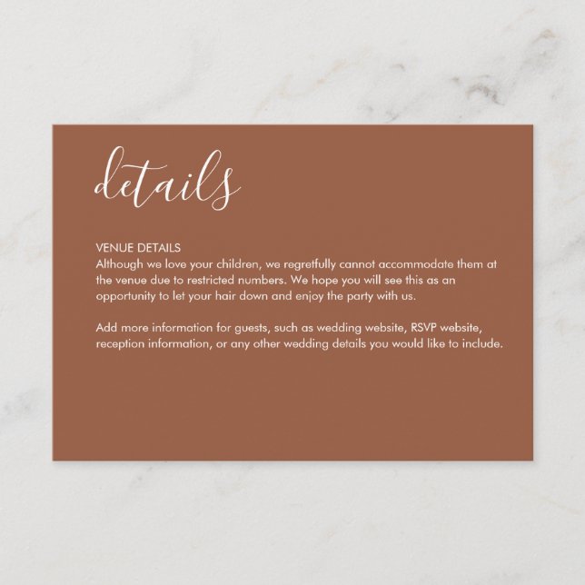 Terracotta detaljer infocard tilläggskort (Framsida)