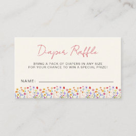 Terracotta Diaper Raffle Wildblomme Baby Shower Tilläggskort