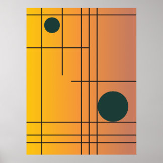 Terracotta Drift nr 1 — Modern geometrisk väggkons Poster