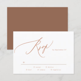 Terracotta Dusty Burnt Orange Elegant Bröllop OSA Kort