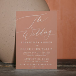 Terracotta Dusty Orange Elegant Boho alla i ett Inbjudningar