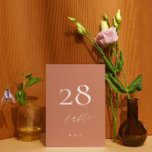 Terracotta Dusty Orange Elegant Boho Guld Bröllop Bordsnummer<br><div class="desc">Detta kort ingår i en stor samling - klicka nedan eller be mig om information *detaljen är faux guld inte riktig folie</div>