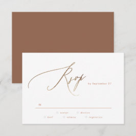 Terracotta Dusty Orange Elegant Boho Guld Bröllop OSA Kort