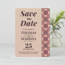 Terracotta & Dusty Rose Art Deco Spara datum QR