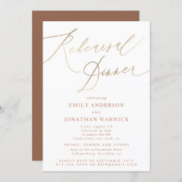 Terracotta Dusty White Classic Bröllop Rehearsal Inbjudningar