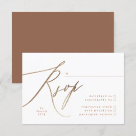 Terracotta Dusty White Elegant Boho Guld Bröllop OSA Kort
