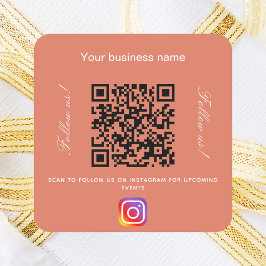 Terracotta Earth Business namn qr code instagram Fyrkantigt Klistermärke