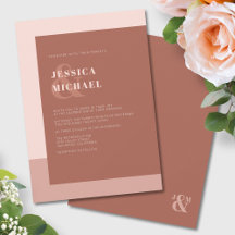 Terracotta Earthy Tones Modern Typography Bröllop