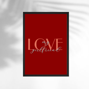 Terracotta Elegant KÄRLEK Red Velvet Valentine Poster