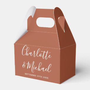 Terracotta Elegant Signature Script Bröllop Presentaskar