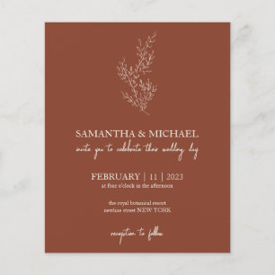 Terracotta Elegant Tiny Flower Botanical budget Flygblad