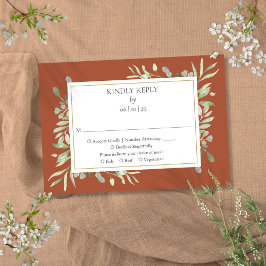 Terracotta Elegant Watercolor Greenery OSA Kort