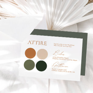 Terracotta Emerald Sage Bröllop Färg Palette Card OSA Kort