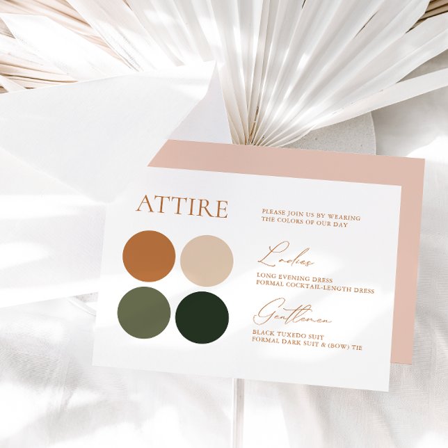 Terracotta Emerald Sage Bröllop Färg Palette Card OSA Kort (Skapare uppladdad)