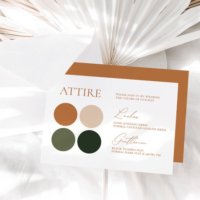 Terracotta Emerald Sage Bröllop Färg Palette Card OSA Kort (Skapare uppladdad)