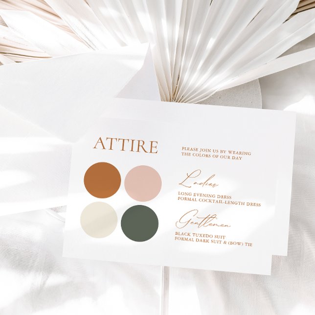 Terracotta Emerald Sage Bröllop Färg Palette Card OSA Kort (Skapare uppladdad)