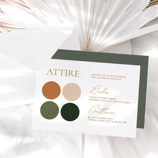 Terracotta Emerald Sage Bröllop Färg Palette Card OSA Kort (Skapare uppladdad)