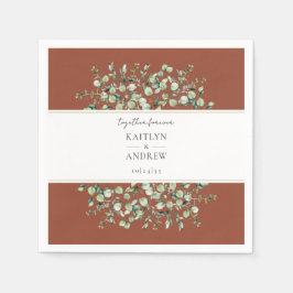 Terracotta Eucalyptus i Bröllop tillsammans Pappersservett