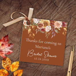 Terracotta Fall Blommigt Möhippa Gåvor Etiketter